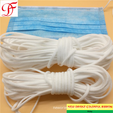 Factory Spandex White 3mm 5mm Flat Round Face Mask Elastic Earloop Rope for KN95/N95/Respirator/Face Mask/FFP2 Mask/3 Layers Disposable Mask/Surgical Mask